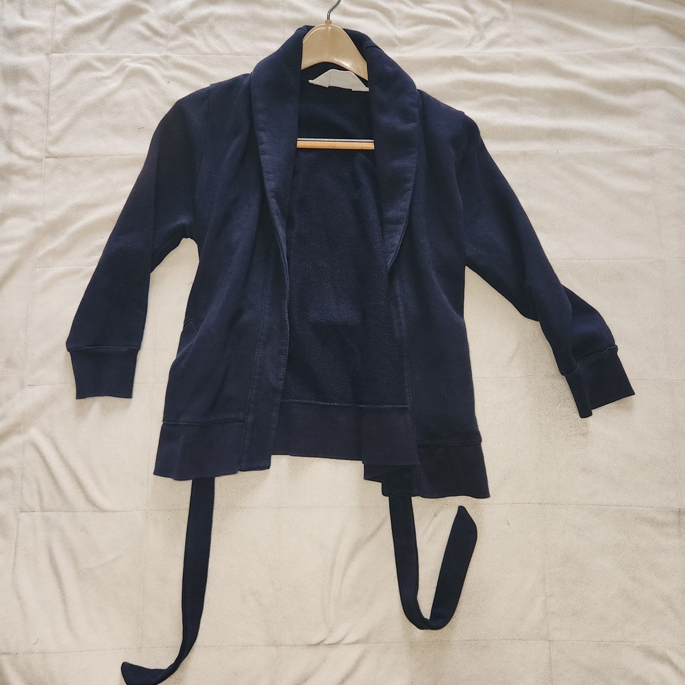 Vintage J.Crew "Antique Fleece" cardigan sweater in size small (S) Navy Blue